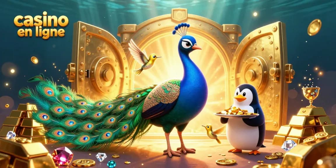 Jouez à casino en ligne avec des personnages animés dans un décor luxueux rempli de trésors.