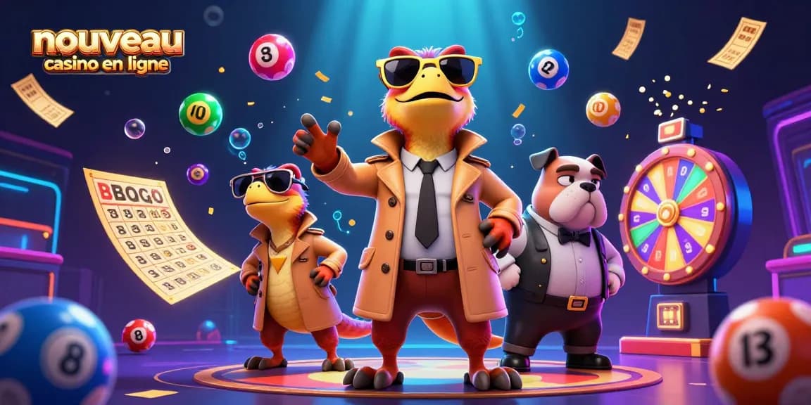Vivez l'expérience d'un nouveau casino en ligne avec l'entrée d'un raptor en trench coat dans un lounge VIP.