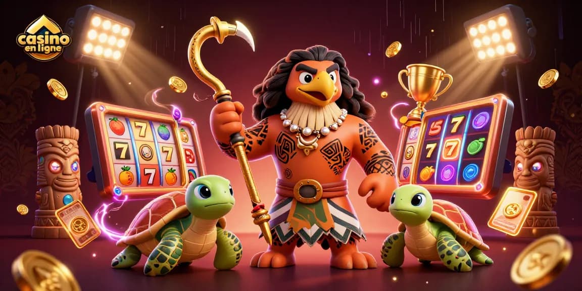 Découvrez les expériences captivantes du casino en ligne avec des symboles de machines à sous colorés et des personnages animés.