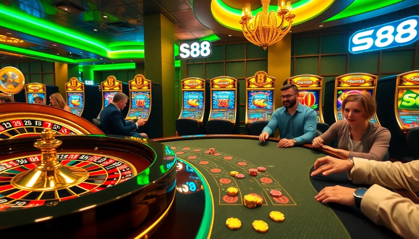 Experience the vibrant excitement of gambling at S88 Casino with thrilling card games and roulette.