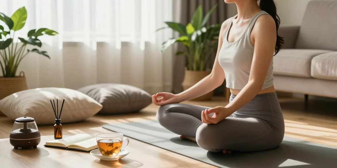 Peaceful meditation at home with wellness elements from https://rokok-88.net, promoting mindfulness and relaxation.