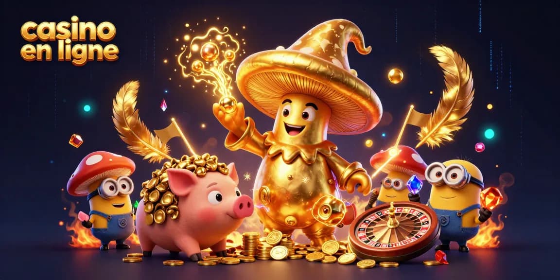 Vivez l’excitation du casino en ligne avec un sorcier doré et un cochon truffier à la recherche de trésors.