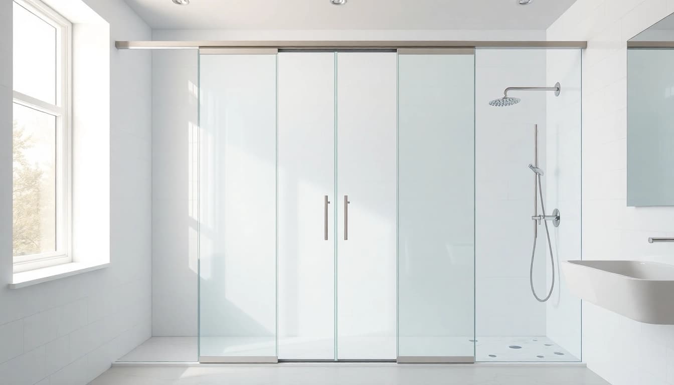 Inviting sliding shower doors showcasing elegance and style in a modern bathroom environment.