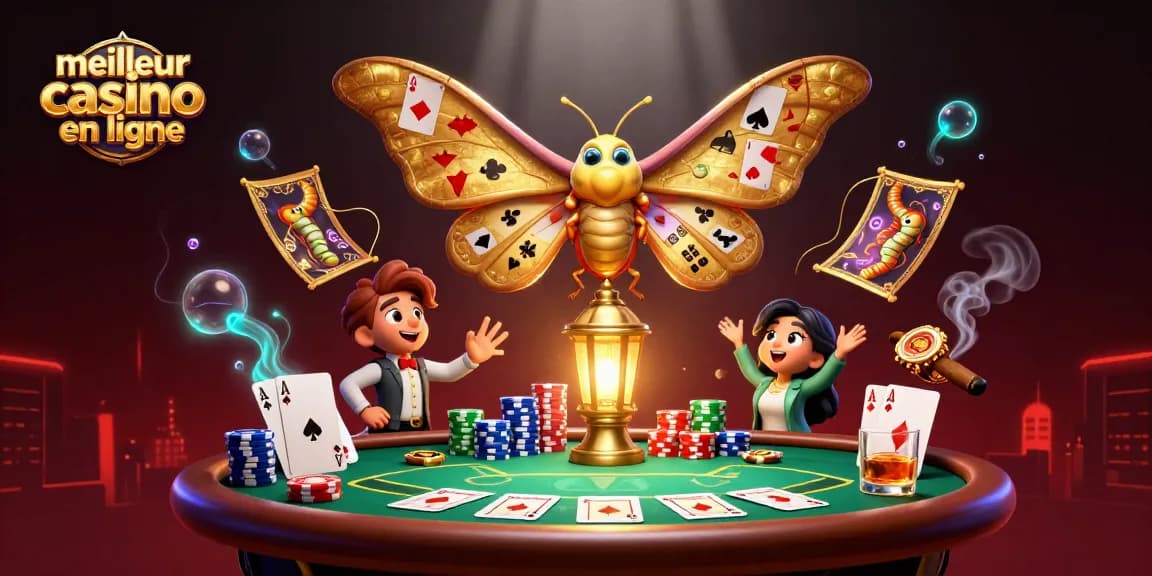 Servez-vous des stratégies gagnantes dans le meilleur casino en ligne avec une illustration animée de poker.