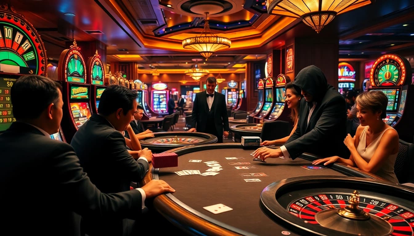Players enjoying a high-stakes game at a casino, revealing excitement in the hidden wiki onion world.