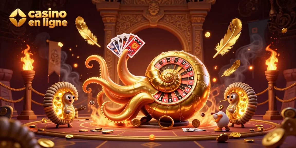Gagnez avec les jeux de casino en ligne grâce à l'illustration 3D dynamique et colorée.