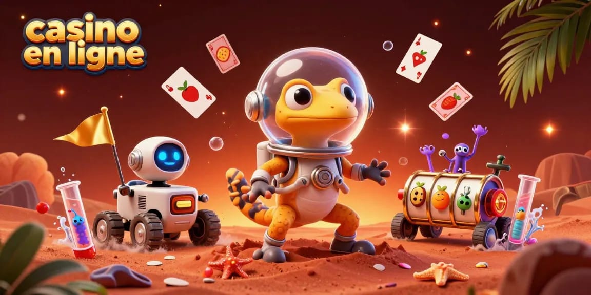 Le casino en ligne pour les joueurs révélés par un gecko martien explorant des trésors.