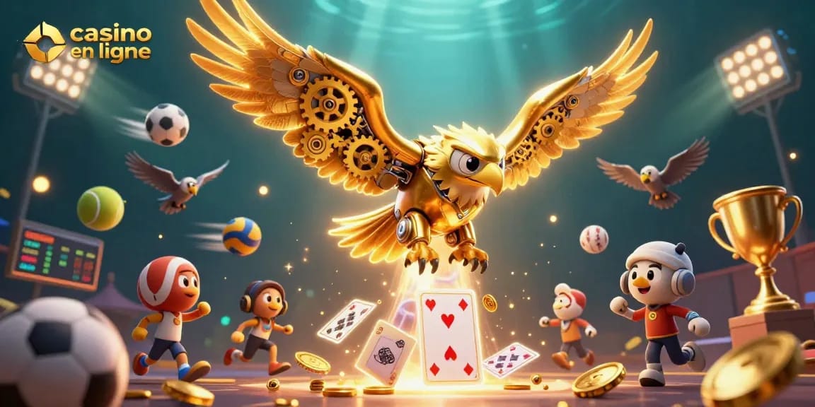 Jouez au casino en ligne avec des animations dynamiques de pièces et de cartes qui s'envolent