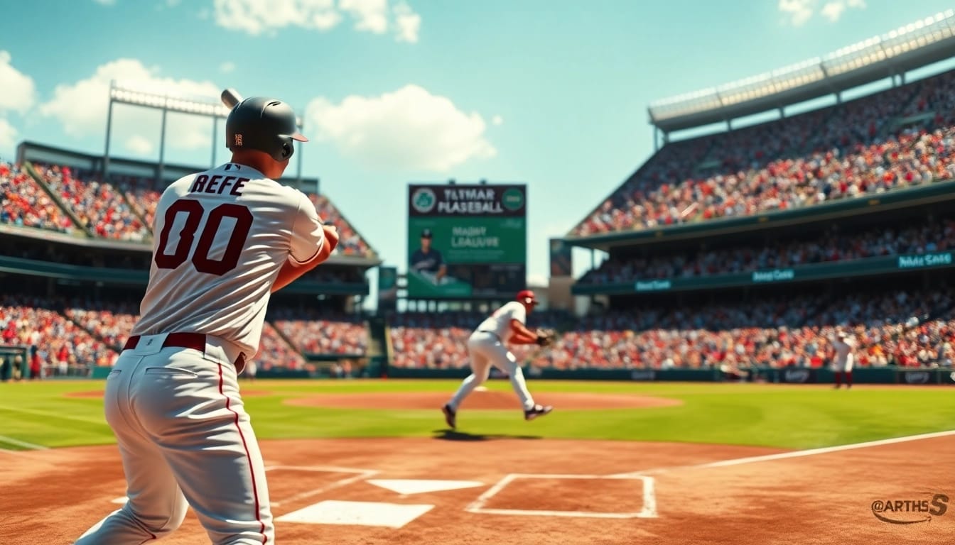 mlb중계의 환상적인 야구 경기를 보여주는 장면입니다.