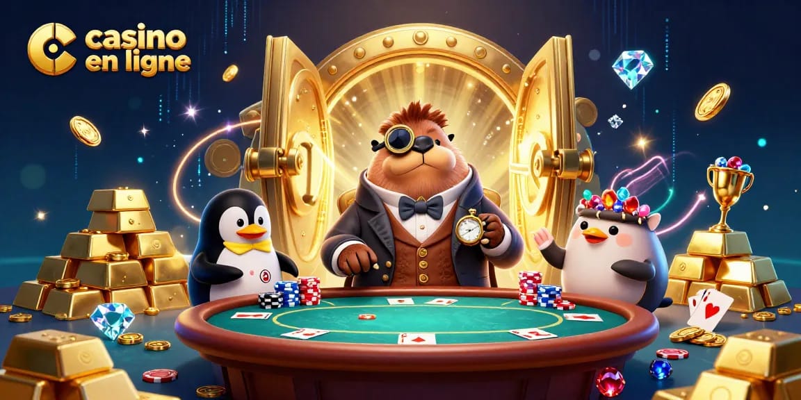 Jouez au poker en ligne avec un morse stylé au casino en ligne, lors d'une partie sous-marine