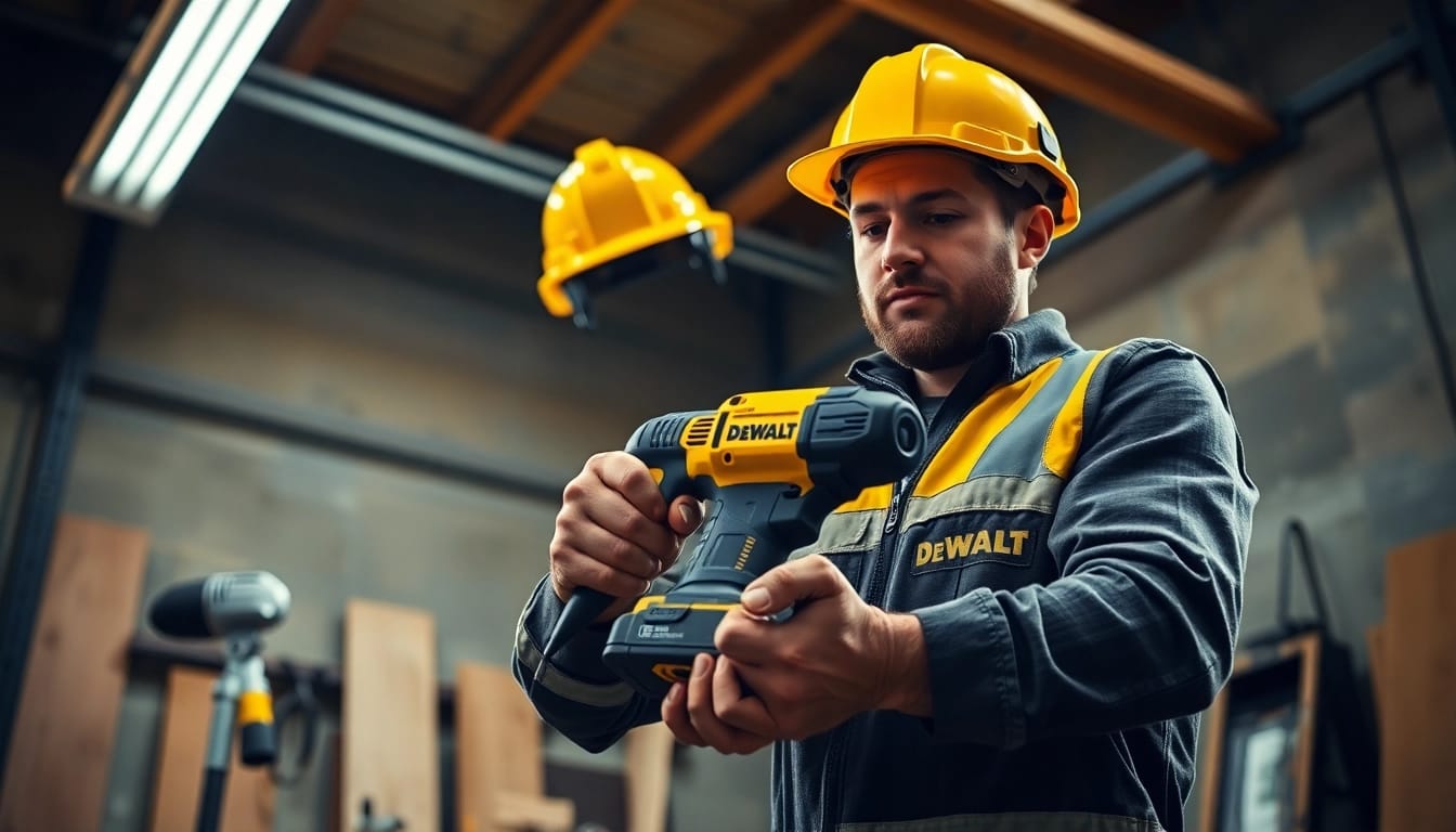 Dewalt ofertas: un profesional usando herramientas Dewalt de alta calidad en su taller.