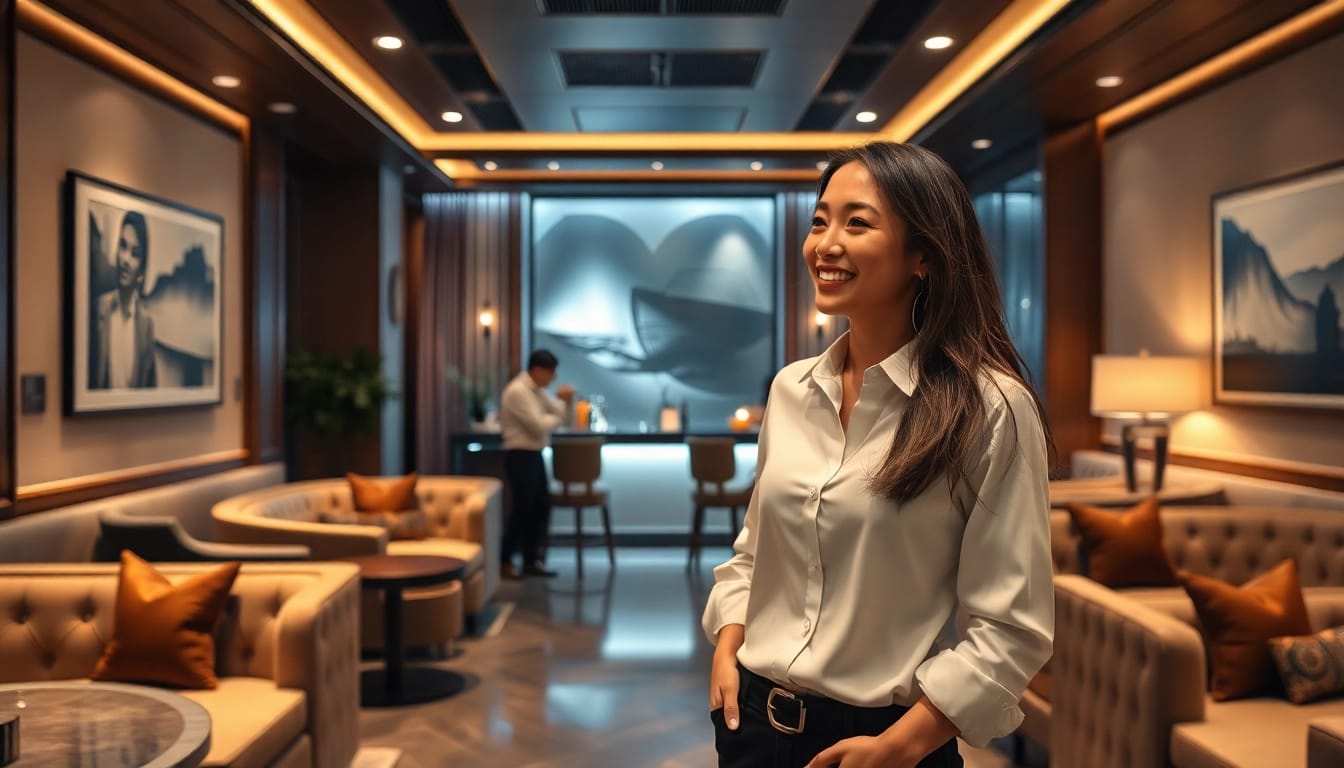 Experience the vibrant Ingyedong shirt room with attractive managers and luxurious interiors.