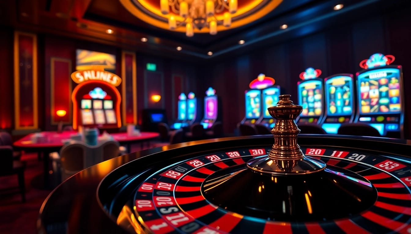 Vivez le frisson du casino en ligne argent réel France avec des roues de roulette colorées et des jetons vibrants.