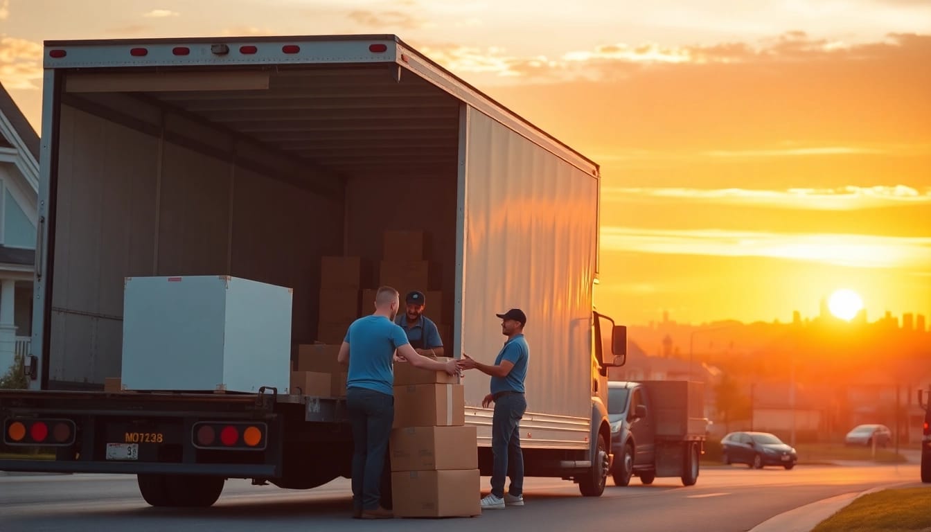 Engaged province to province movers unloading boxes, showcasing a seamless relocation experience.