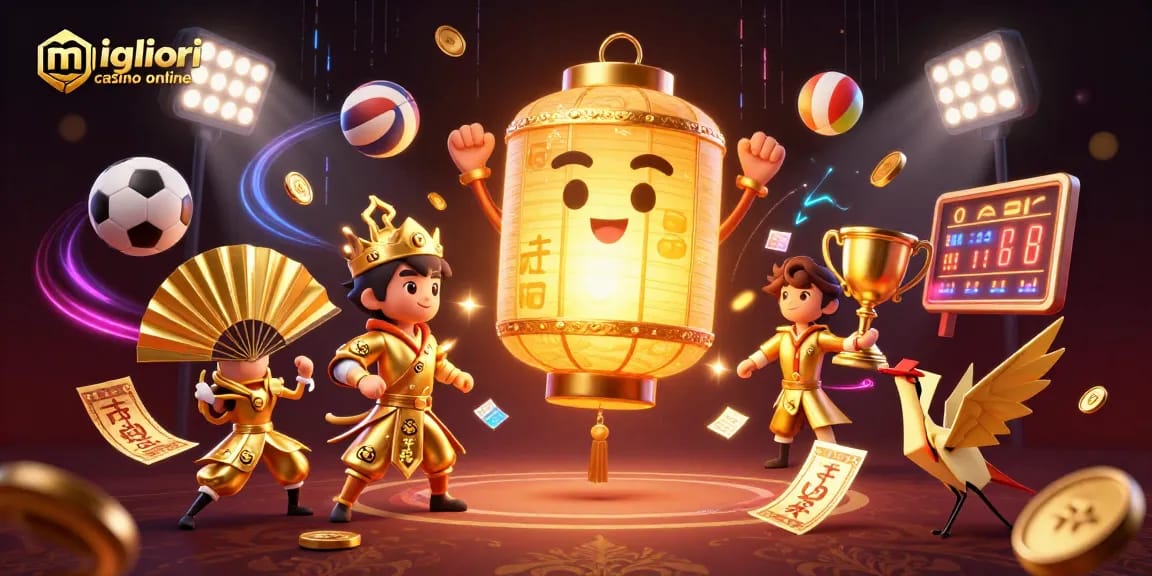 I migliori casino online offrono esperienze uniche come dimostrato dall'illustrazione di un mercato notturno ricco di simboli fortunati.