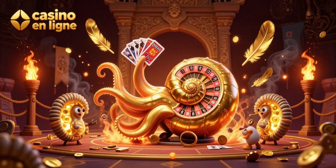 Gagnez avec les jeux de casino en ligne grâce à l'illustration 3D dynamique et colorée.