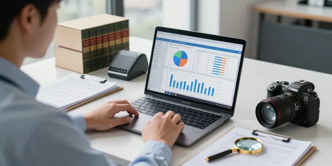 Analisis data keuangan digital oleh auditor forensik di aafikotabogor.org dalam suasana profesional.