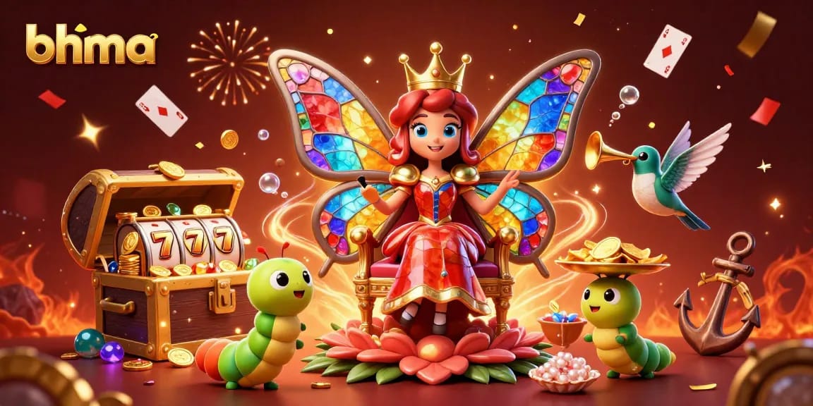 Experience gaming triumphs with bhma at vibrant 3D casino illustration showcasing essential slots elements.
