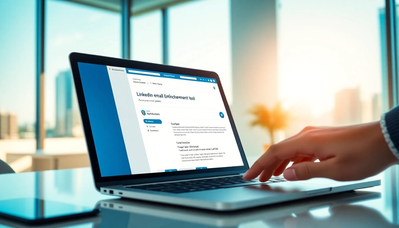 Utilize the linkedin email enrichment tool to access verified business contacts in a professional workspace.