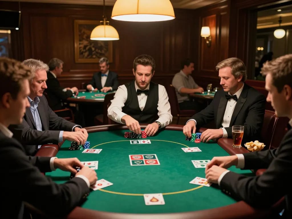 Engaging poker game night featuring players using strategy and skill, showcasing slot bonus new member 100 promotions.