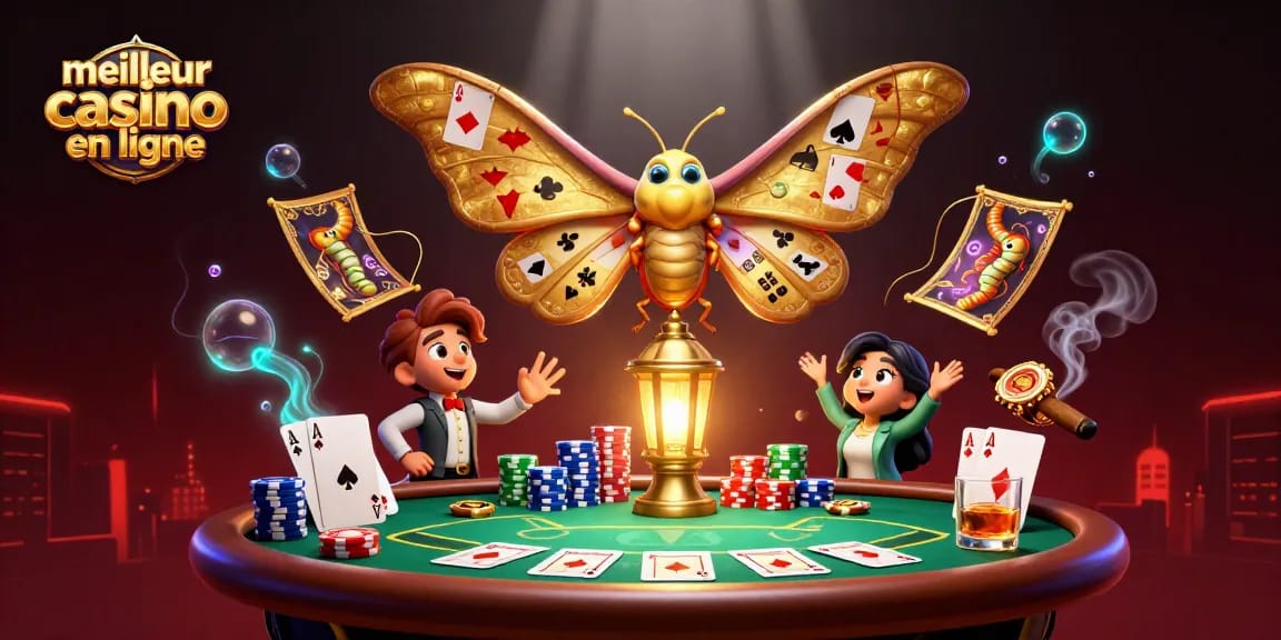 Servez-vous des stratégies gagnantes dans le meilleur casino en ligne avec une illustration animée de poker.