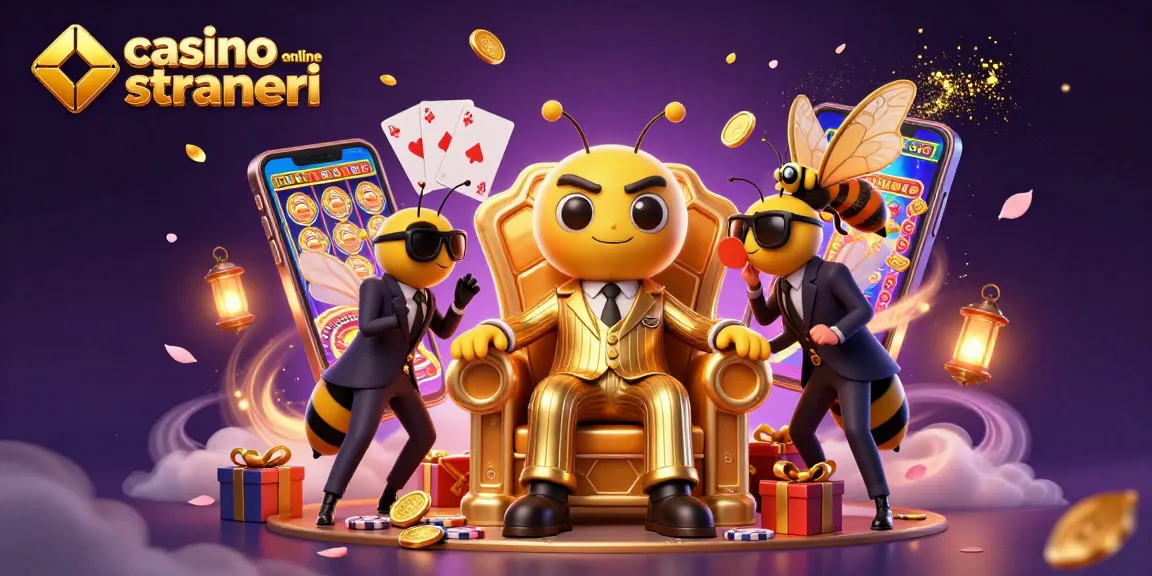Slot machine e giochi da casinò in un'illustrazione 3D con casinò online stranieri in evidenza.