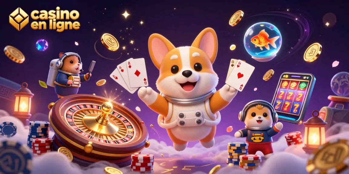 Plongez dans l'univers du casino en ligne avec un corgi astronaute et ses amis flottants.