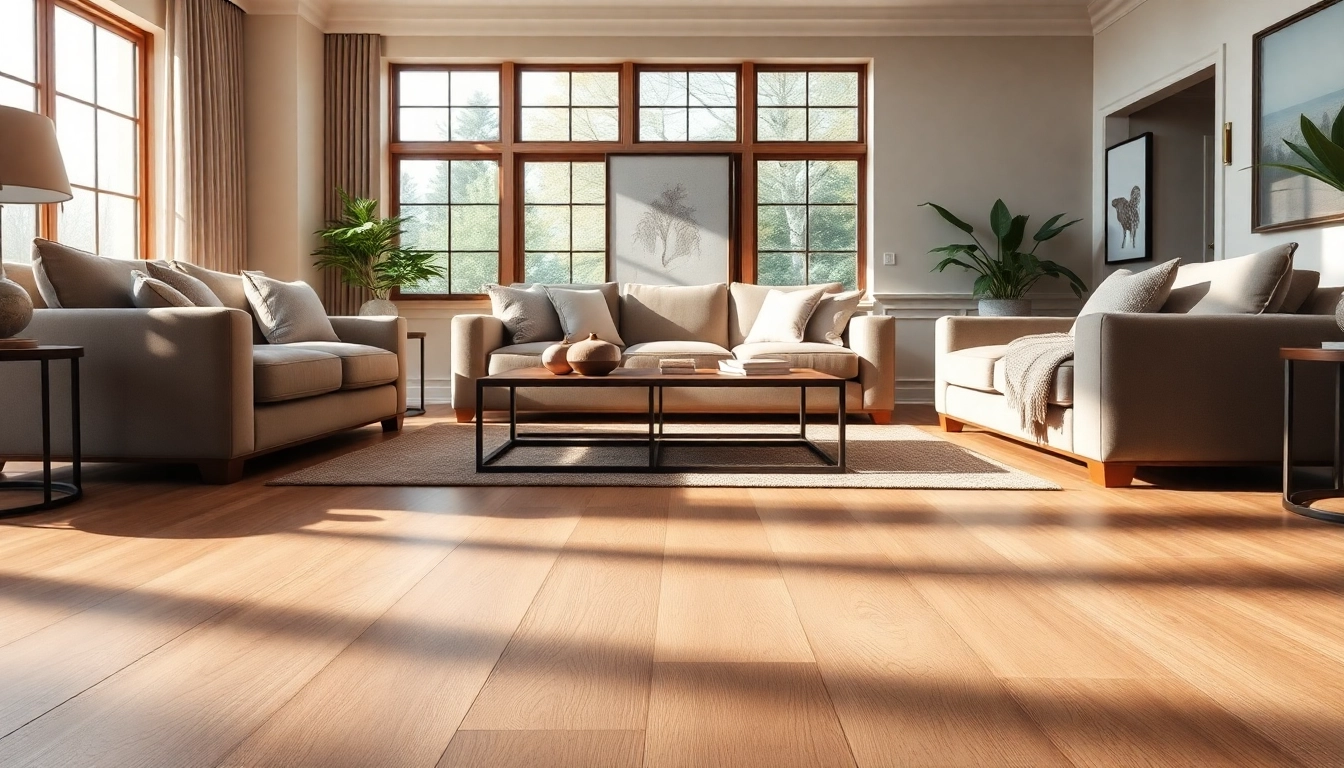 Experience luxury vinyl flooring's elegance in a beautifully designed living room with plush furniture.