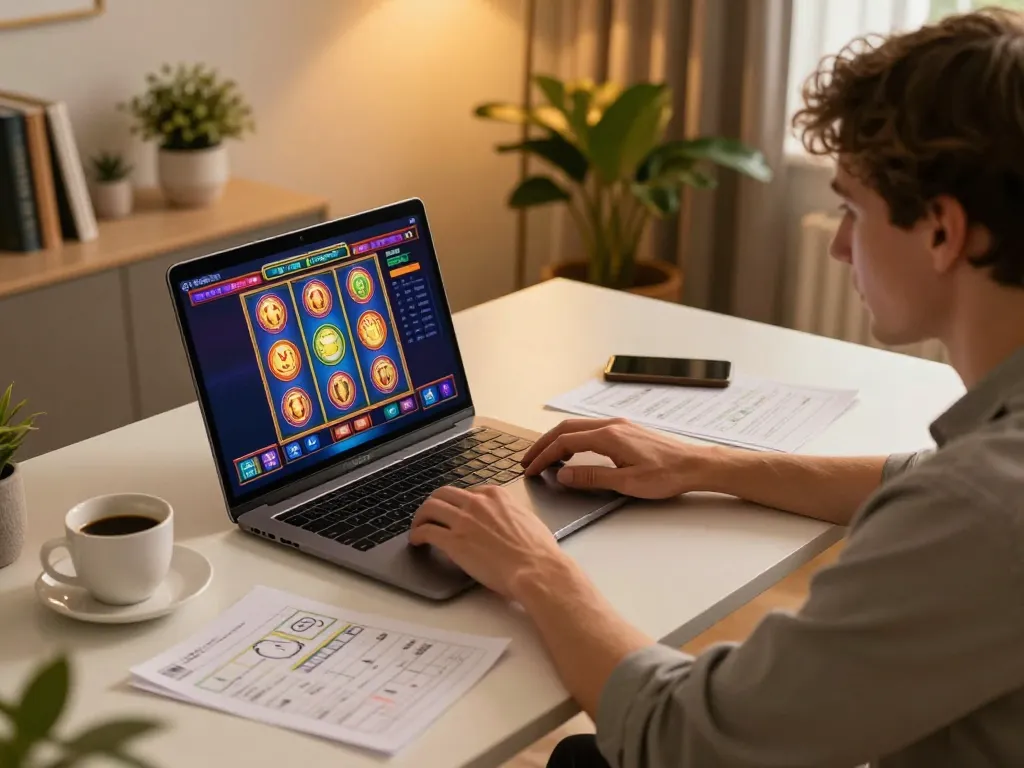 Engaged player strategizing for a game at 58win's online casino session.