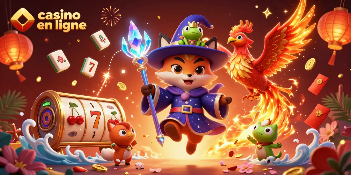 Profitez d'une expérience de jeu unique avec casino en ligne, illustrée par un sorcier et un phénix.