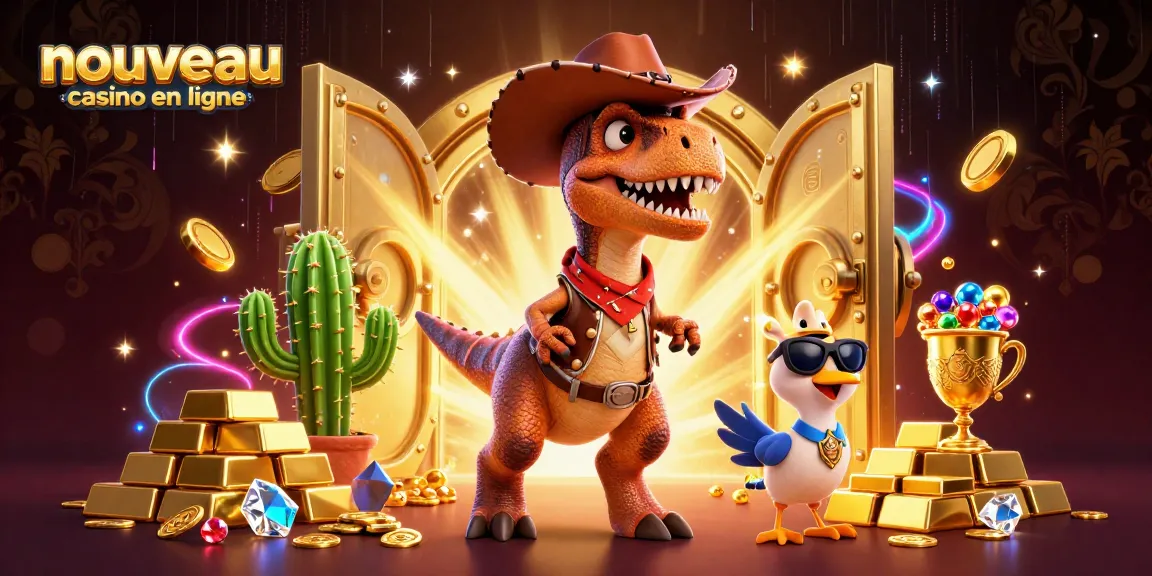 Découvrez un nouveau casino en ligne avec un T-Rex cartoon, des trésors et des jeux captivants.