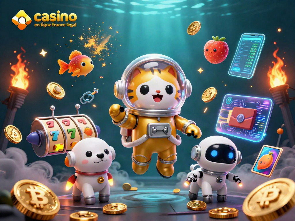 Découvrez des jeux de casino en ligne légaux en France avec cette illustration dynamique et colorée.