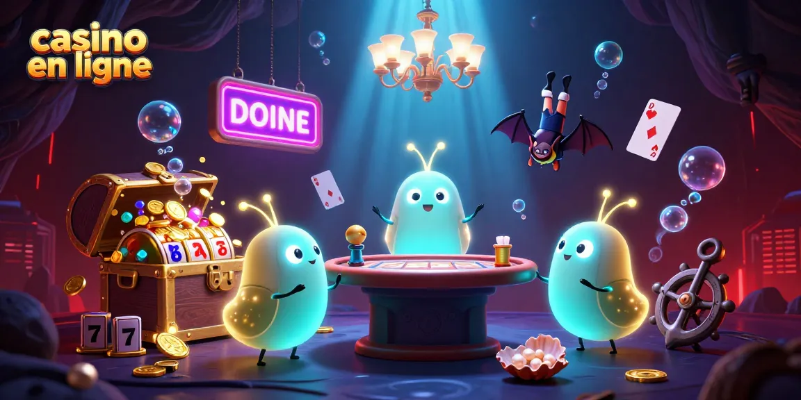 Jouer au casino en ligne avec une ambiance lumineuse animée et des éléments de jeu sous-marins.