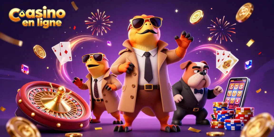 Visitez le casino en ligne avec des raptors déguisés, des pièces dorées et des jeux de cartes.