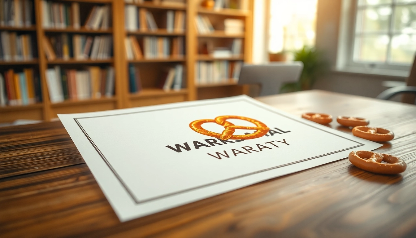 Highlighting Pretzel warranty reviews and trust with a professional warranty document and golden pretzel icon.