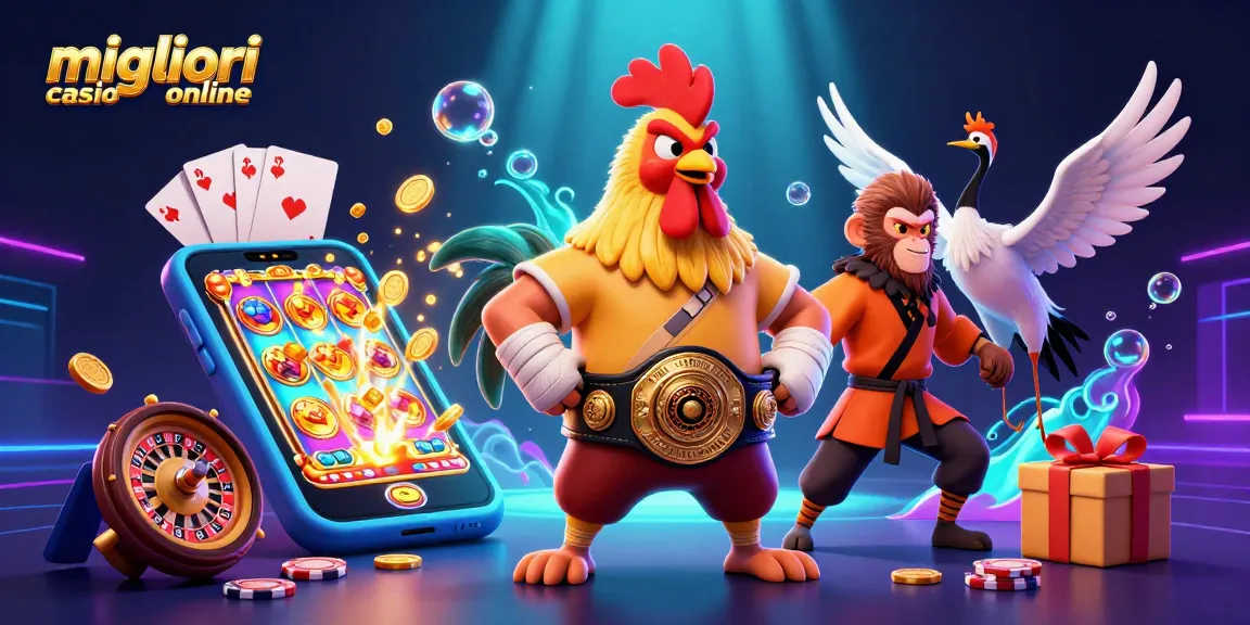 Scopri i migliori casino online: slot, roulette e giochi di carte in un'illustrazione accattivante.