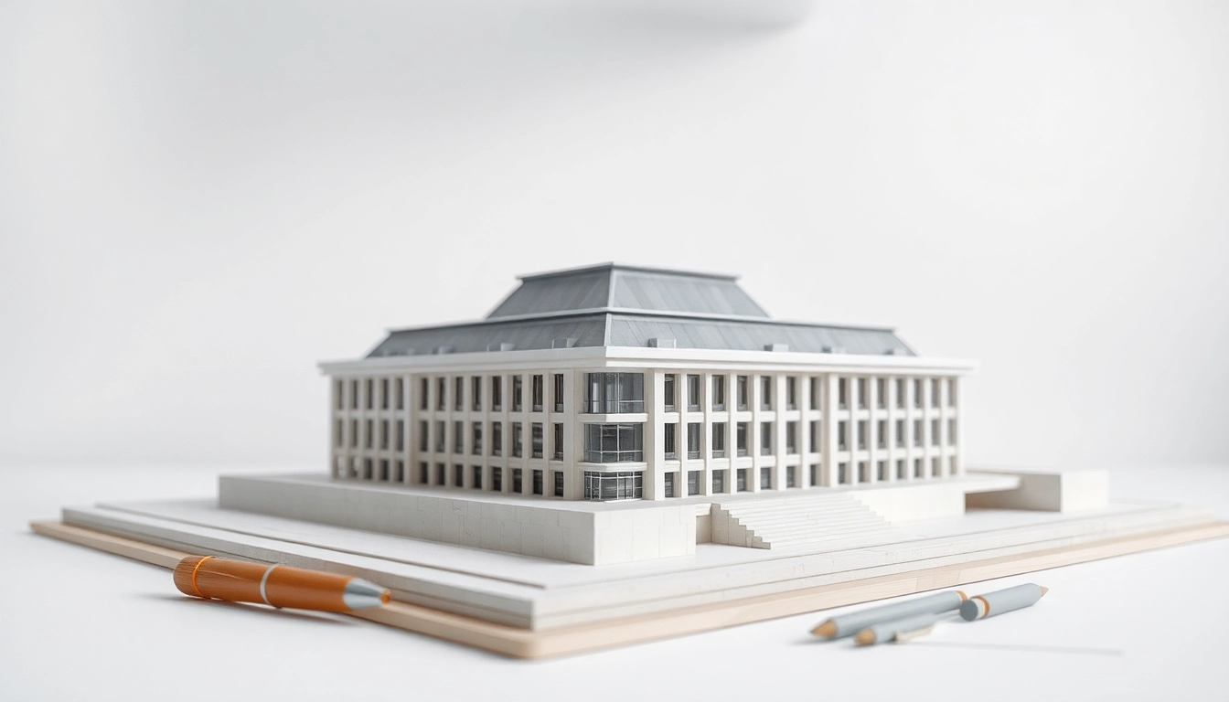 architekturmodellbau Saarbrücken exquisit präsentiert in einem professionellen Studio.