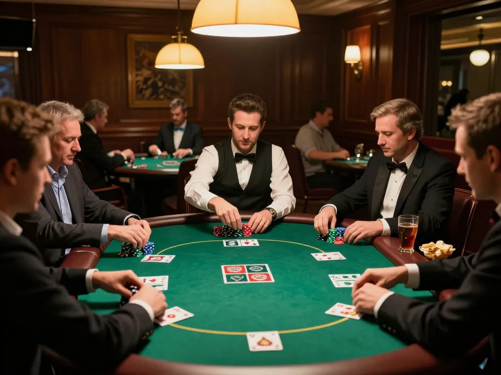 Engaging poker game night featuring players using strategy and skill, showcasing slot bonus new member 100 promotions.