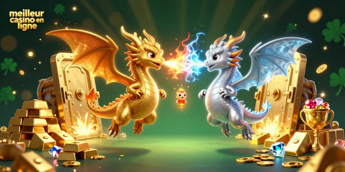 Illustration 3D d'un casino avec dragons et trésors, explorer le meilleur casino en ligne.