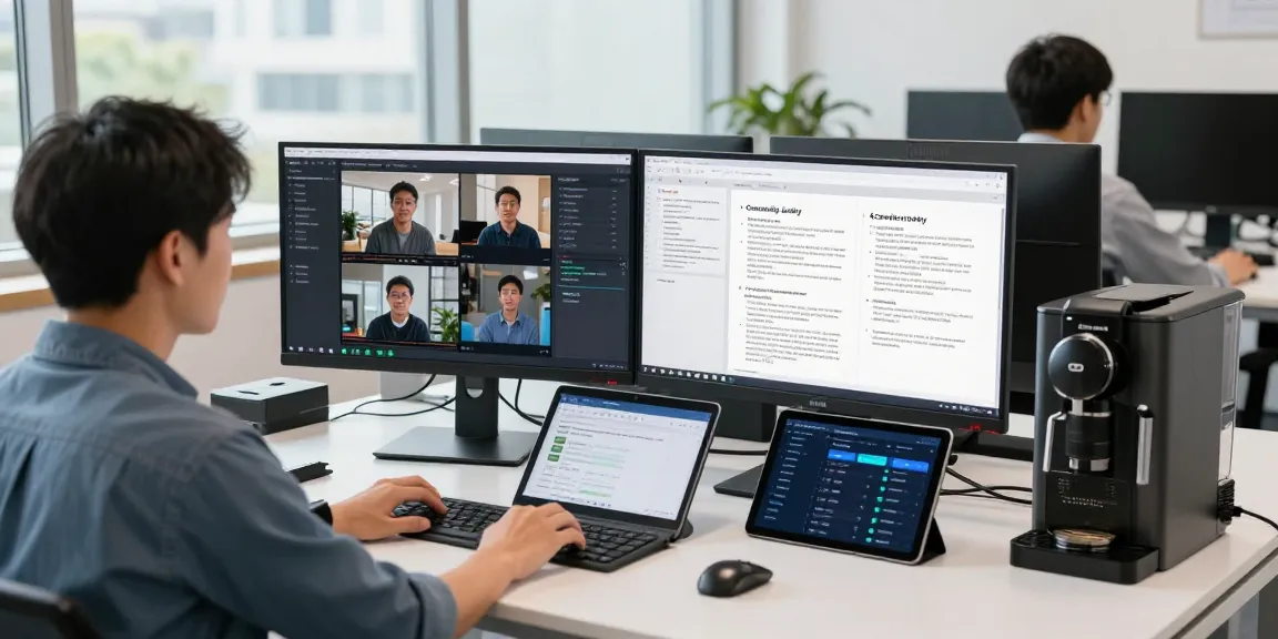 Team collaborating with an ai detector in a modern tech workspace, analyzing content moderation.