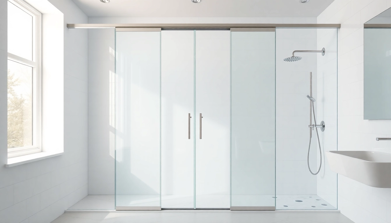 Inviting sliding shower doors showcasing elegance and style in a modern bathroom environment.