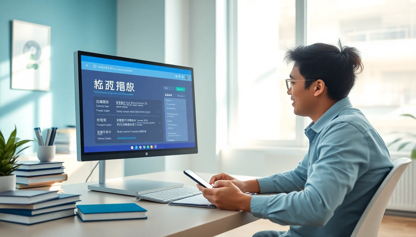 Youdao translation interface displayed on a laptop in a modern learning environment