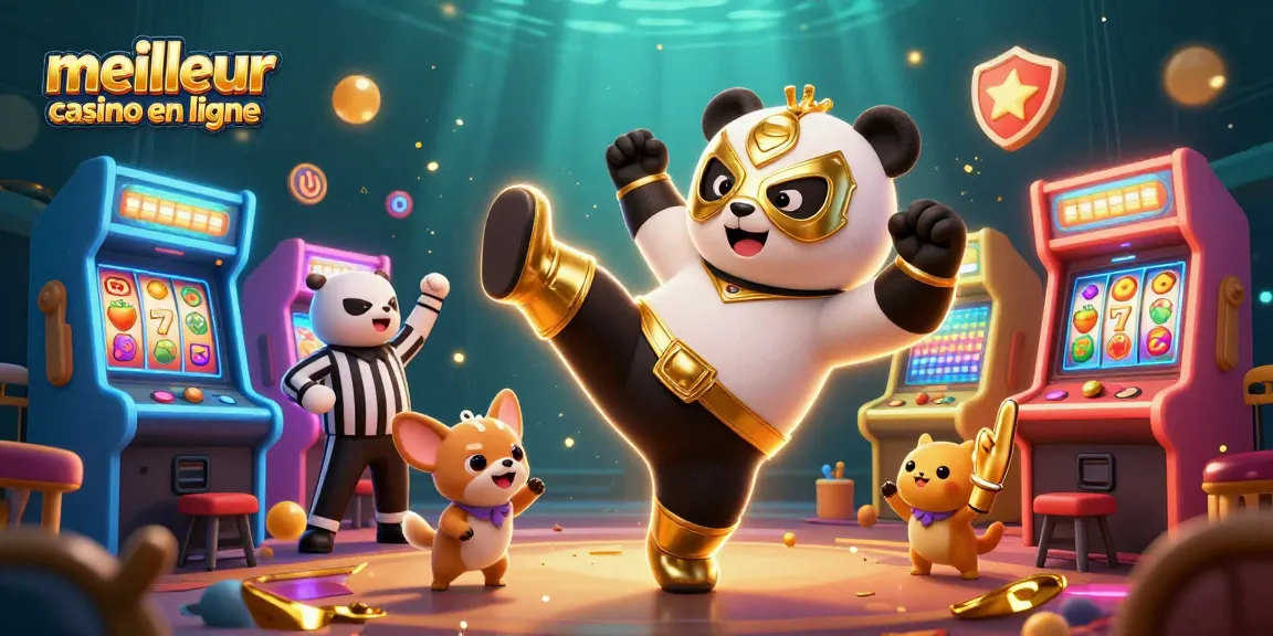 Visitez le meilleur casino en ligne avec un panda lutteur et un arbitre chihuahua au cœur de l'action!