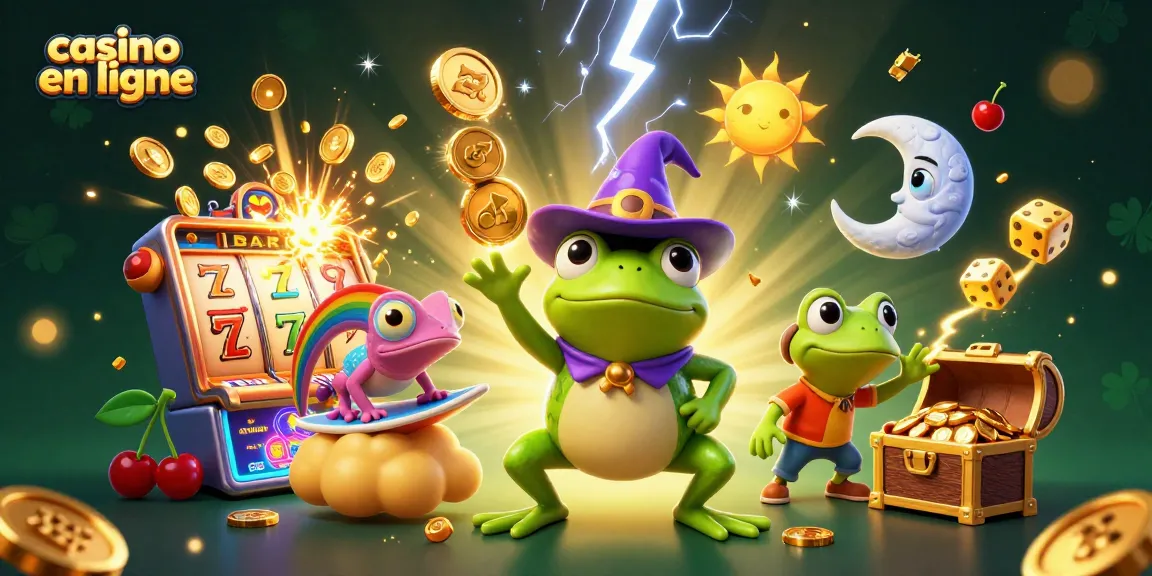 Casino en ligne : magie des jeux avec une grenouille sorcière et un caméléon.