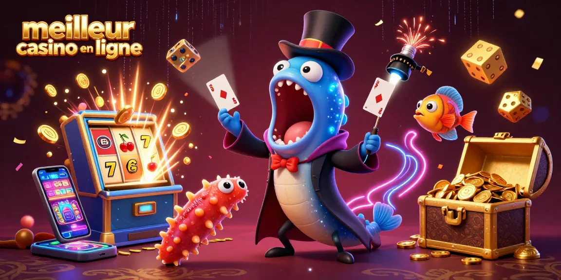 Apprenez les secrets du meilleur casino en ligne avec cette illustration captivante de jeux et de magie sous-marine.
