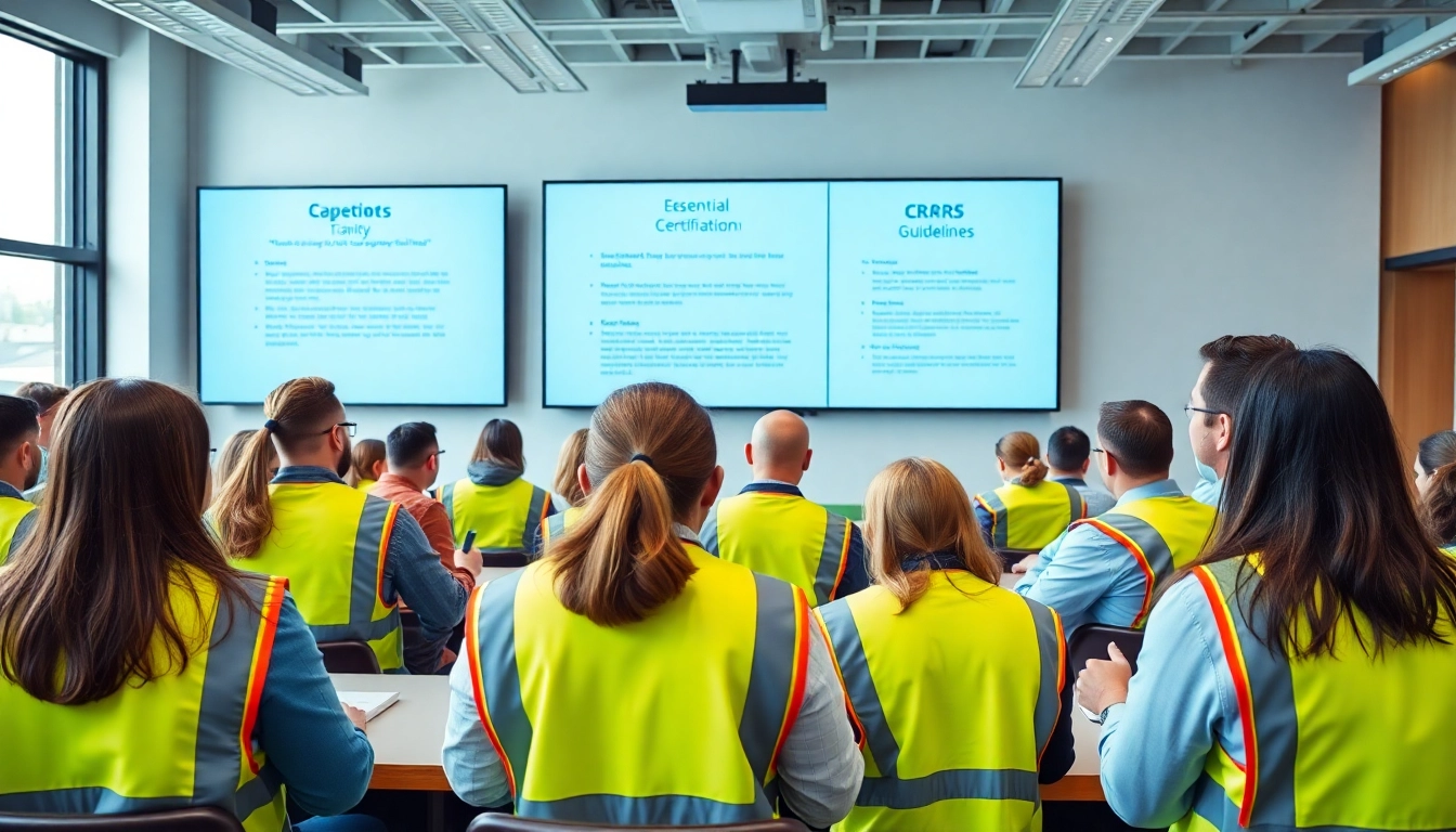 Participants engaged in CROR certification online training session with safety materials in view.