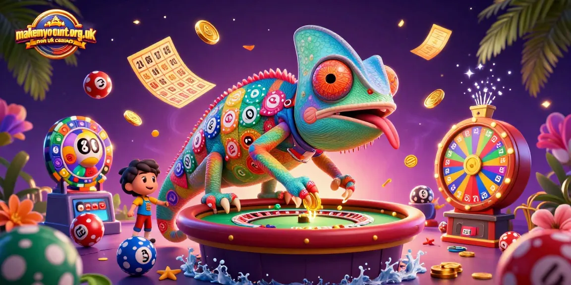 Play at makemyvotecount.org.uk non uk casinos with a vibrant 3D chameleon owner capturing golden coins
