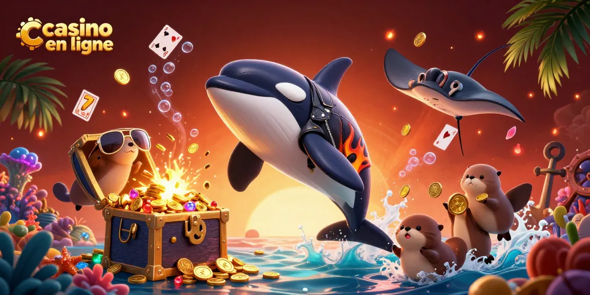 Gagnez gros avec les jeux de casino en ligne, où l'orque, la raie et les loutres célèbrent.