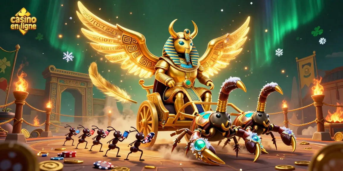 Jouer à casino en ligne avec un scarabée doré colossal et des scorpions, ambiance dynamique
