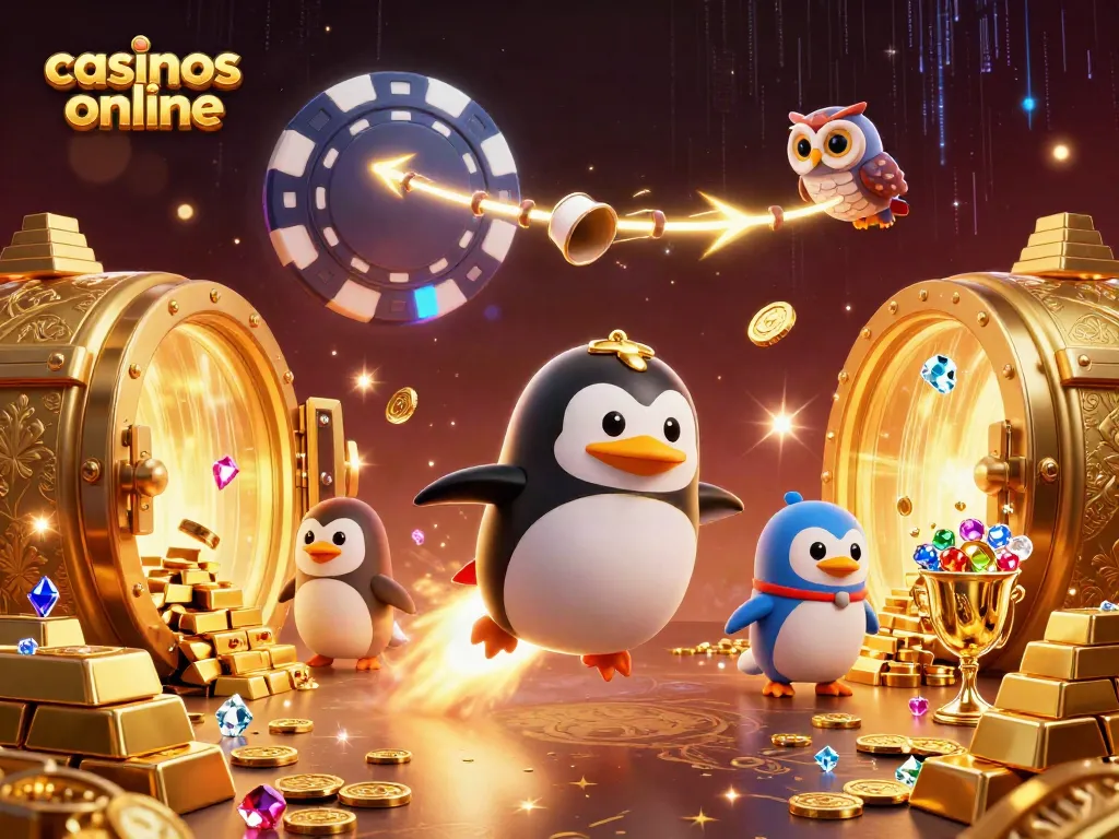 Entra en el emocionante mundo de los casinos online jugando con el pingüino dorado en el espacio.